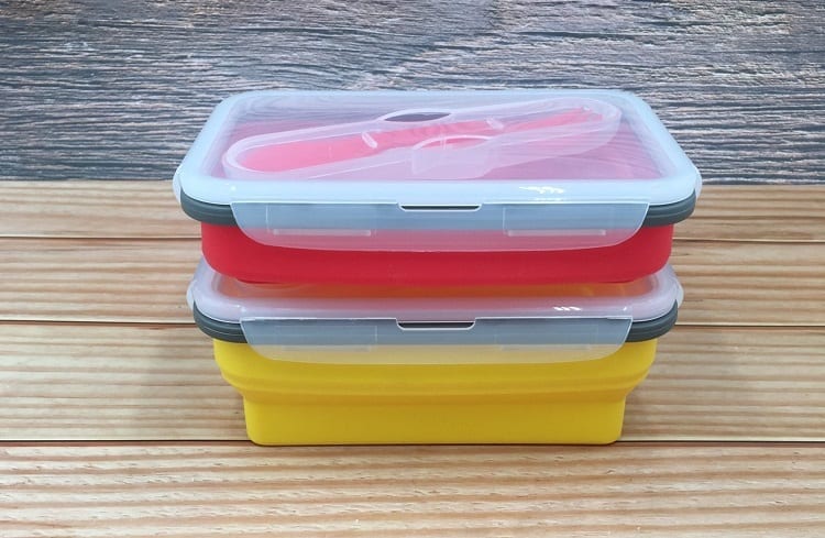 Yellow And Red Silicone Lunch Boxes