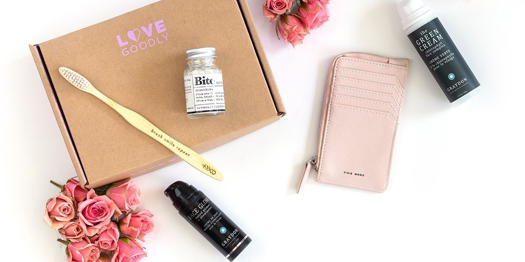 Love Goodly vegan subscription box with products