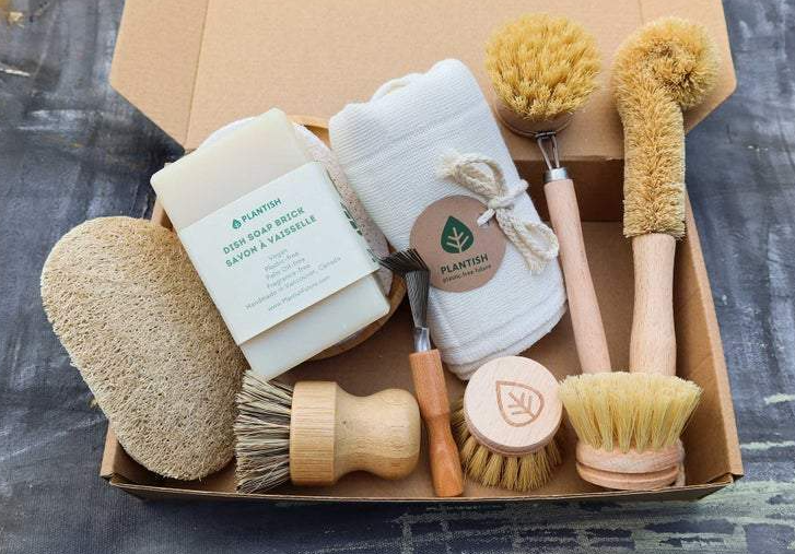 Bamboo Products by Plantish - Zero-waste Cleaning Brush Kit