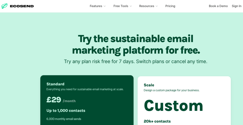 EcoSend Homepage