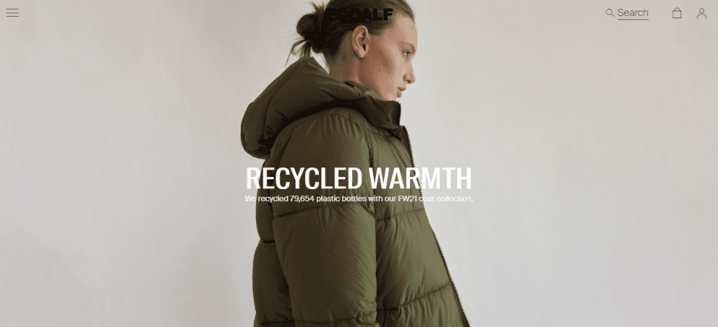 Zero Waste Clothing Stores - Screenshot of Ecoalf's homepage