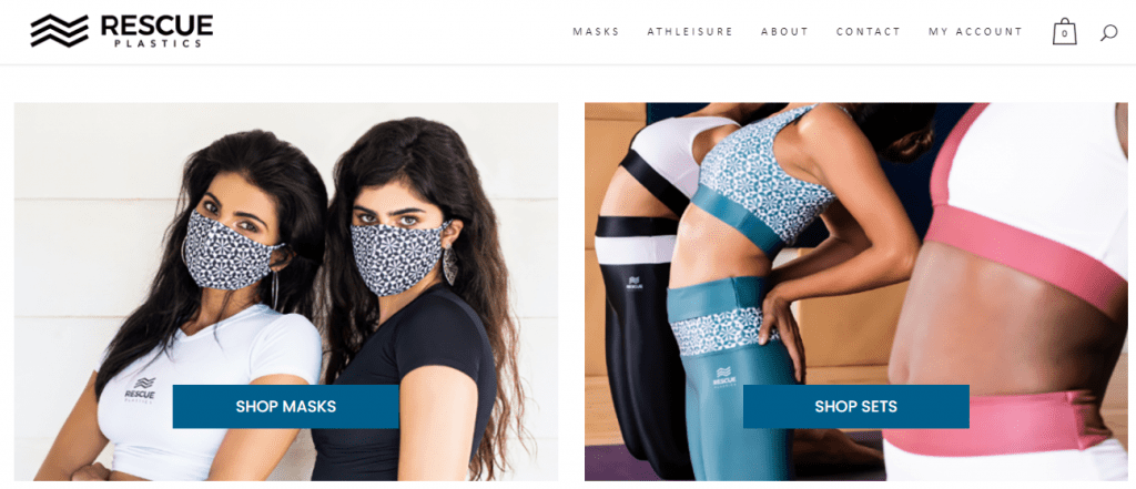 Zero Waste Clothing Stores - Screenshot of Rescue Plastics homepage