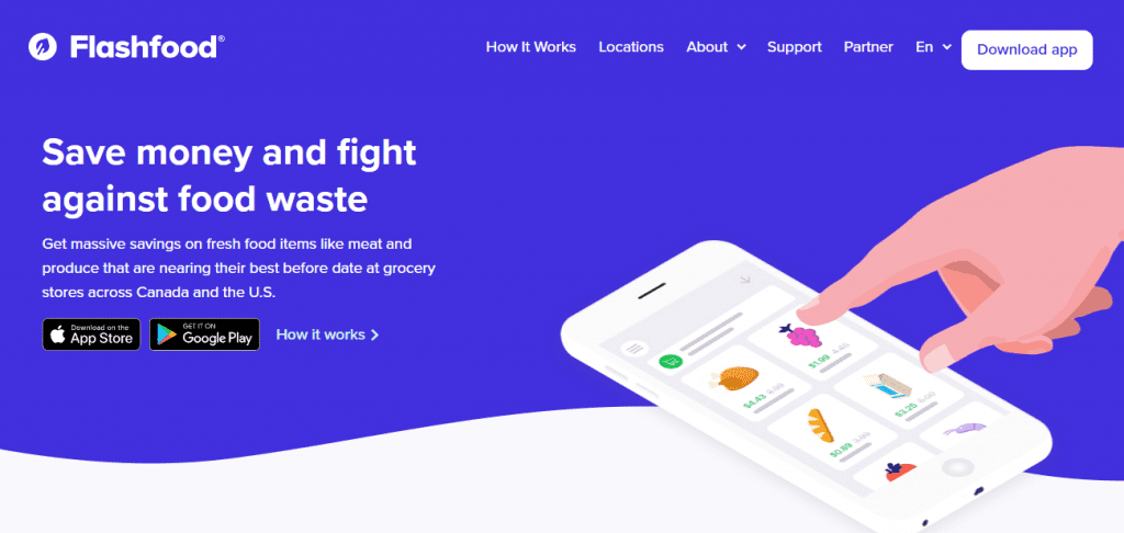 Screengrab of flashfood.com homepage