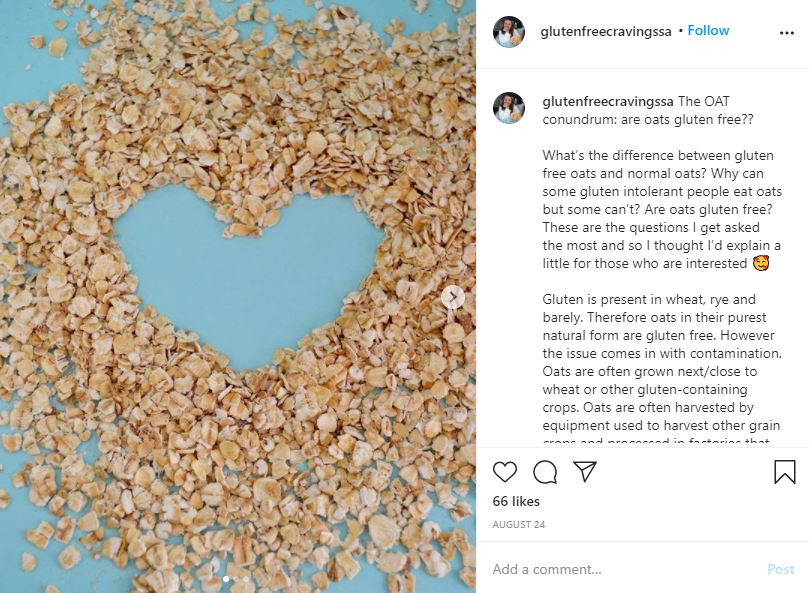 Screengrab of Oats on a Blue Background