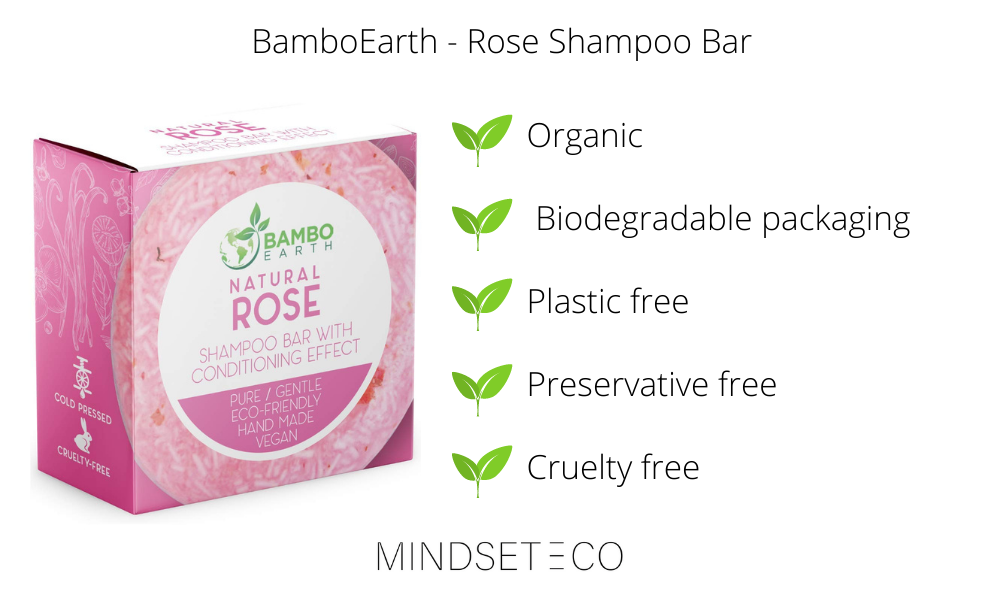 Zero waste shampoo - BamboEarth Rose Shampoo Bar