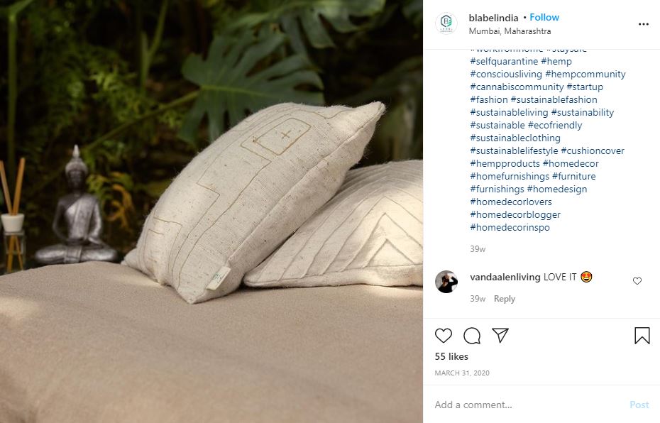 Biodegradable Materials - Hemp Throw Pillows