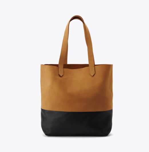 Two tone Leather Eco-friendly Tote Bag by Nisolo