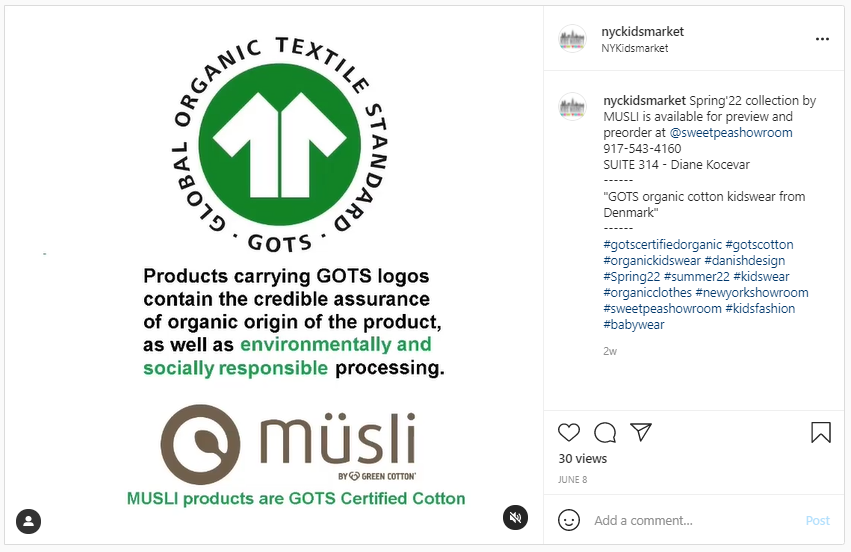 Greenwashing - GOTS Label that certifies a product is organic