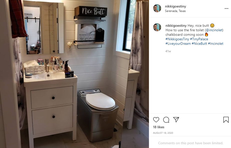 Screenshot of the Incinolet Incinterating Eco-Friendly Toilet from Instagram