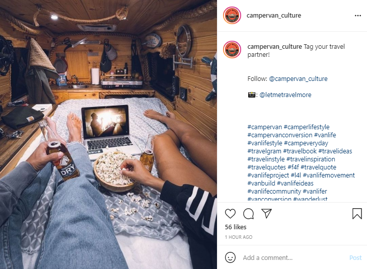 Living in a Van - Couple - Screenshot from Instagram