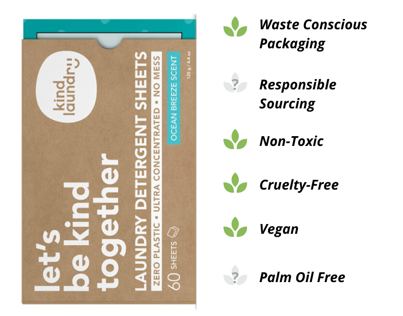 Eco-friendly laundry detergent sheets by Kind Laundry