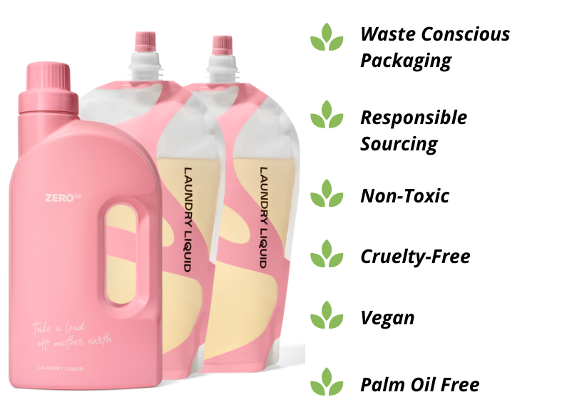 Eco-friendly laundry detergent refills by Zero Co.