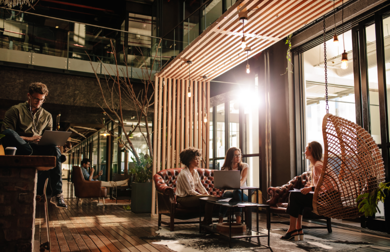 Royalty free image from Canva of a modern coworking space