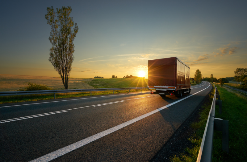 Food to Farm Cycle - Free Image from Canva of a truck on the open road 