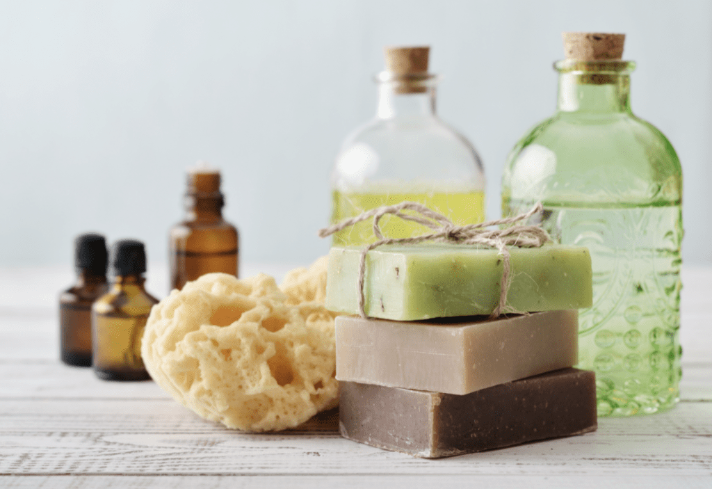 Eco Swap - Canva Image of Bath Soap Bars and Sponge