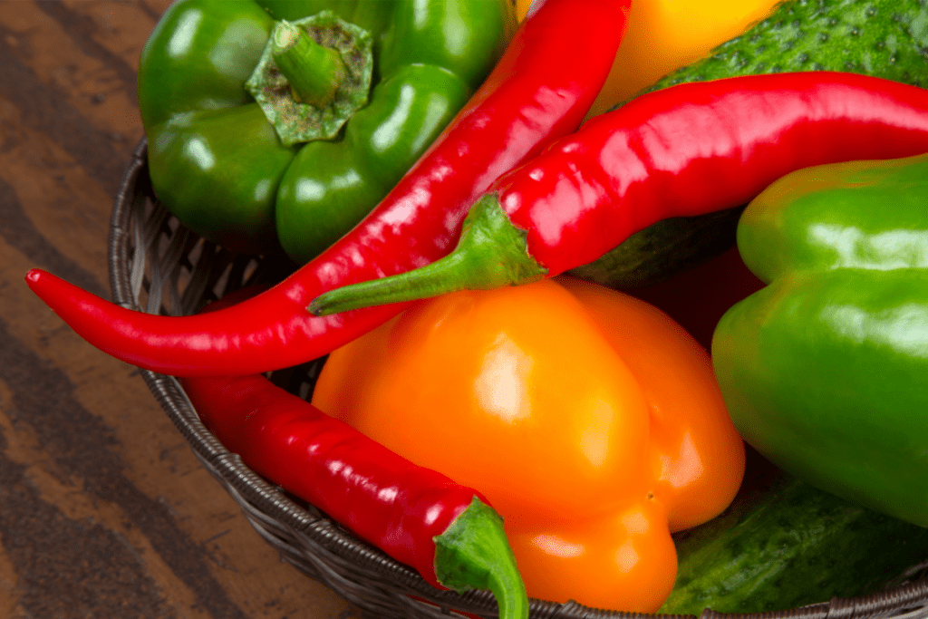 Indoor vegetable garden - an image of a variety of peppers and chilis in a bowl