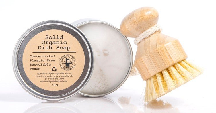 Zero-waste Dish Soap Bars -Brooklyn Made Natural Organic Solid Dish Soap Bar in a Tin