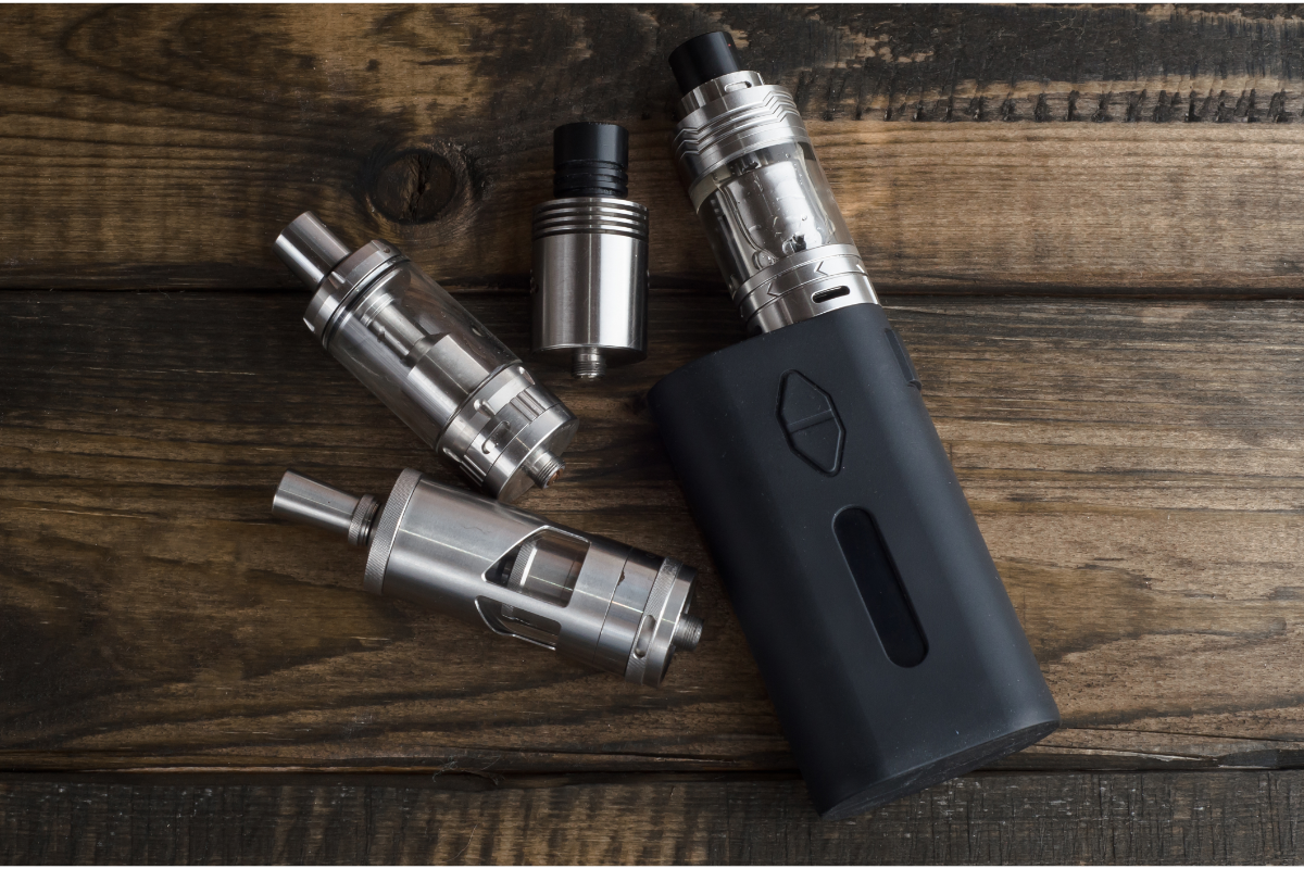 Recycling Vapes - Stock image of metal vape parts from Canva