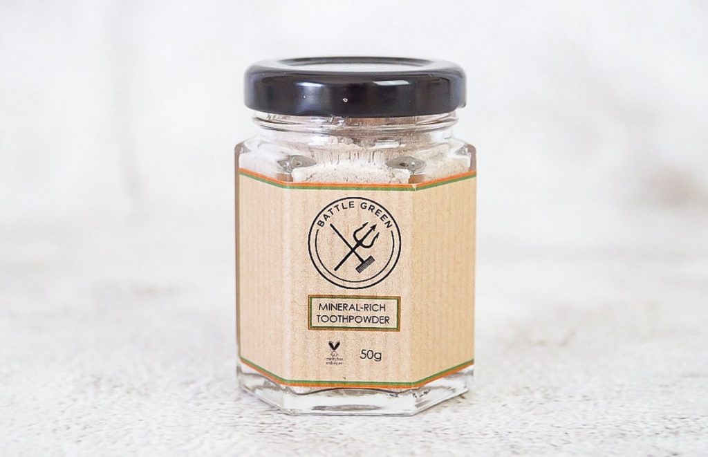Eco-friendly Toothpaste - Battle Green Mineral Rich Zero Waste Tooth Powder 