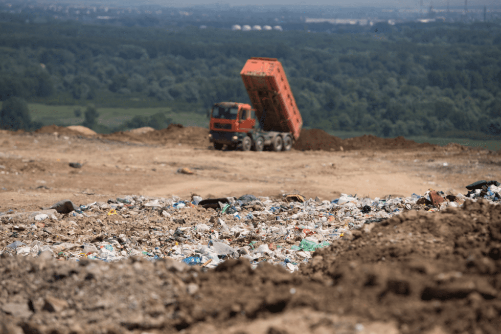Landfill with truck 