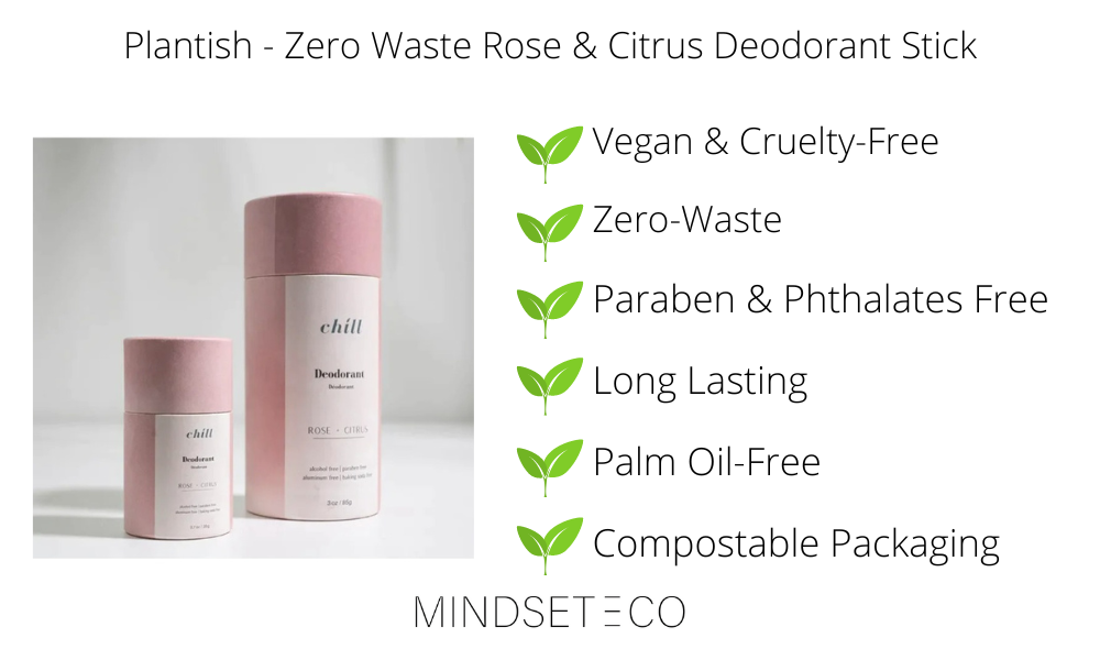 Plantish - Rose and Citrus Zero Waste Deodorant Stick