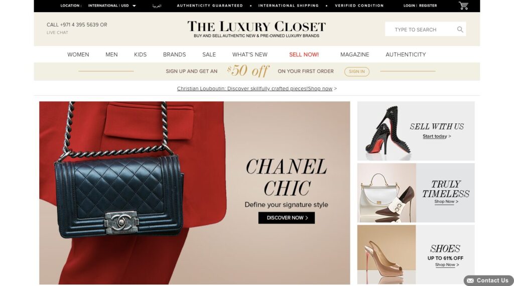 The Luxury Closet Homepage