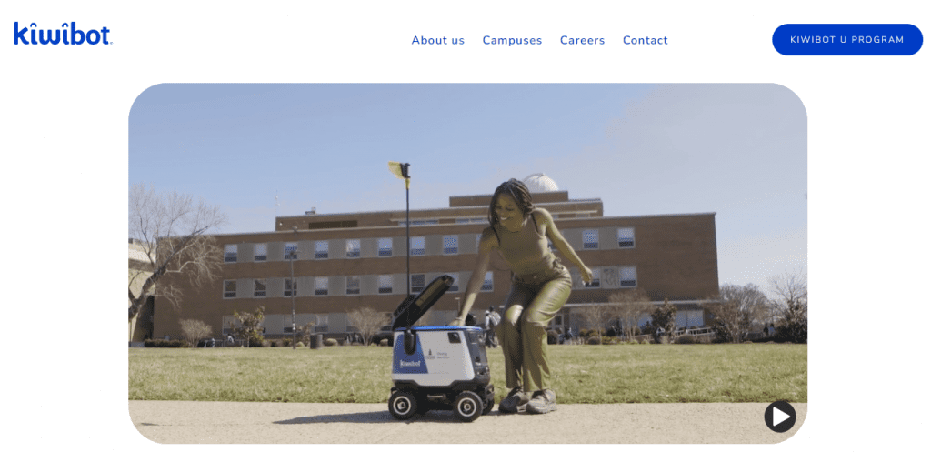 Screenshot of the KiwiBot homepage
