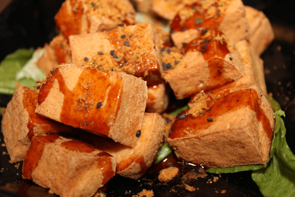 Eco-Keto Tofu on Lettuce