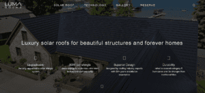 Luna Solar Roof Homepage