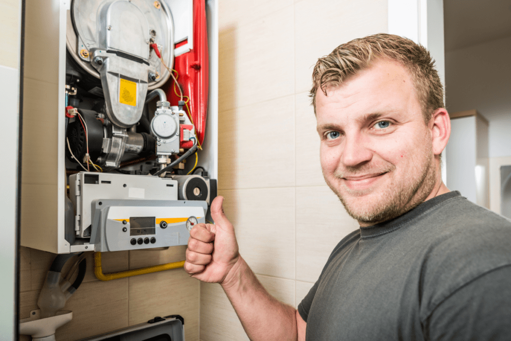 Energy Efficient Heating - Image of a wall mounted gas furnace