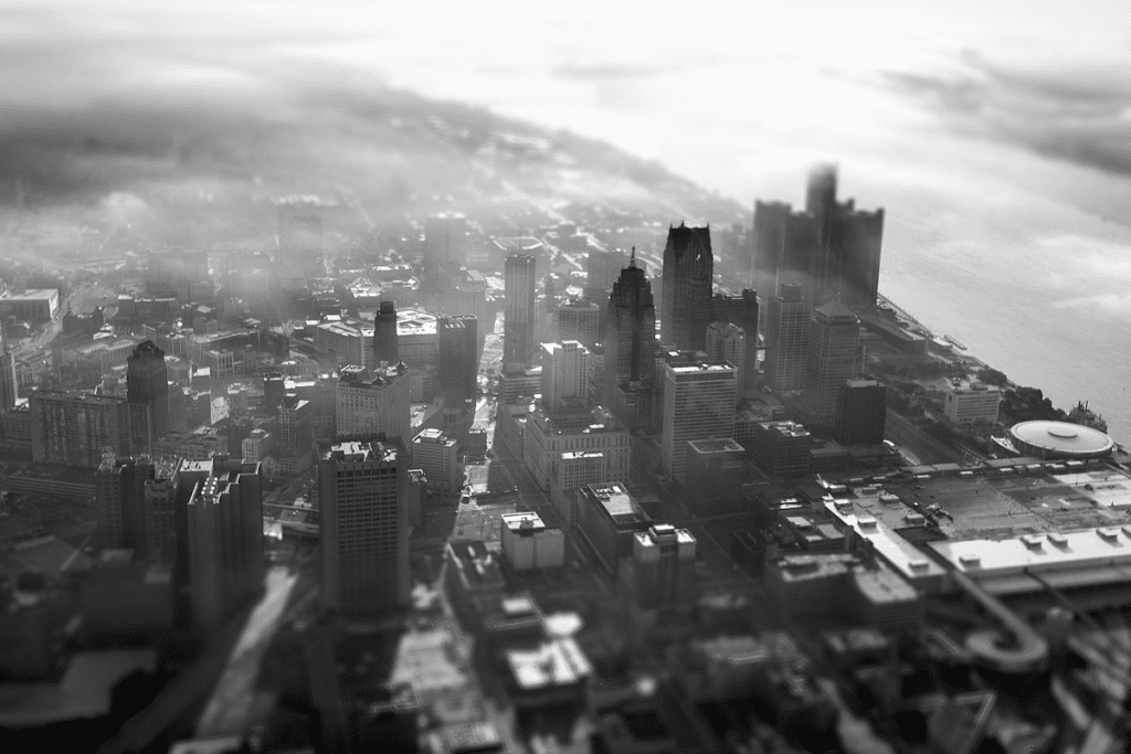 Greening of Detroit - Stock Image from Canva of the Detroit MI from above