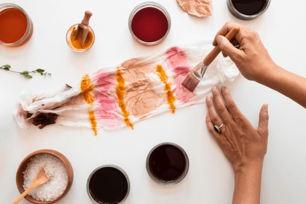 Natural Pigments - Dying fabric with the plant pigments - Stock Image from Canva