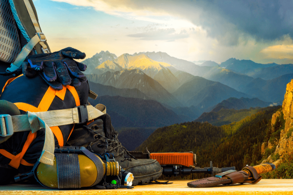 Leave no trace hiking - image of a hiking backpack and gear