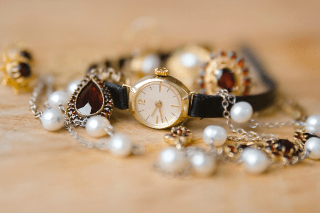 Sustainable Heirlooms and Sentimental Jewelry - Vintage watch and pearls