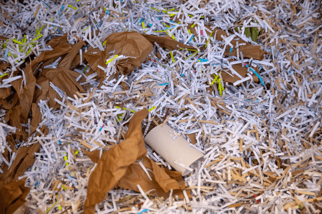 Shredded paper and cardboard
