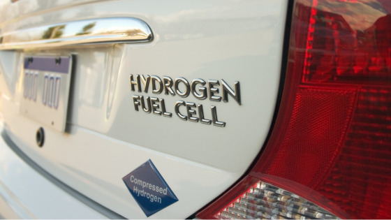 Hydrogen Fuel Cell Sticker on a car