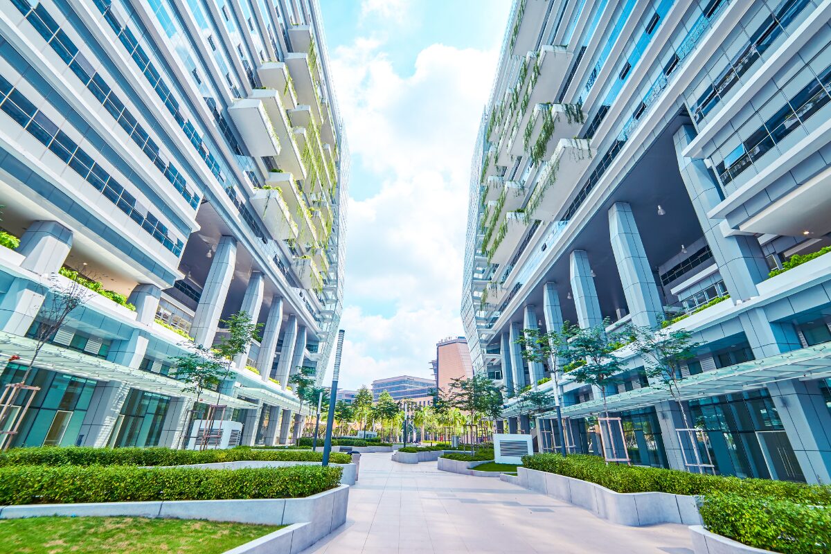 An image of buildings that are eco-friendly
