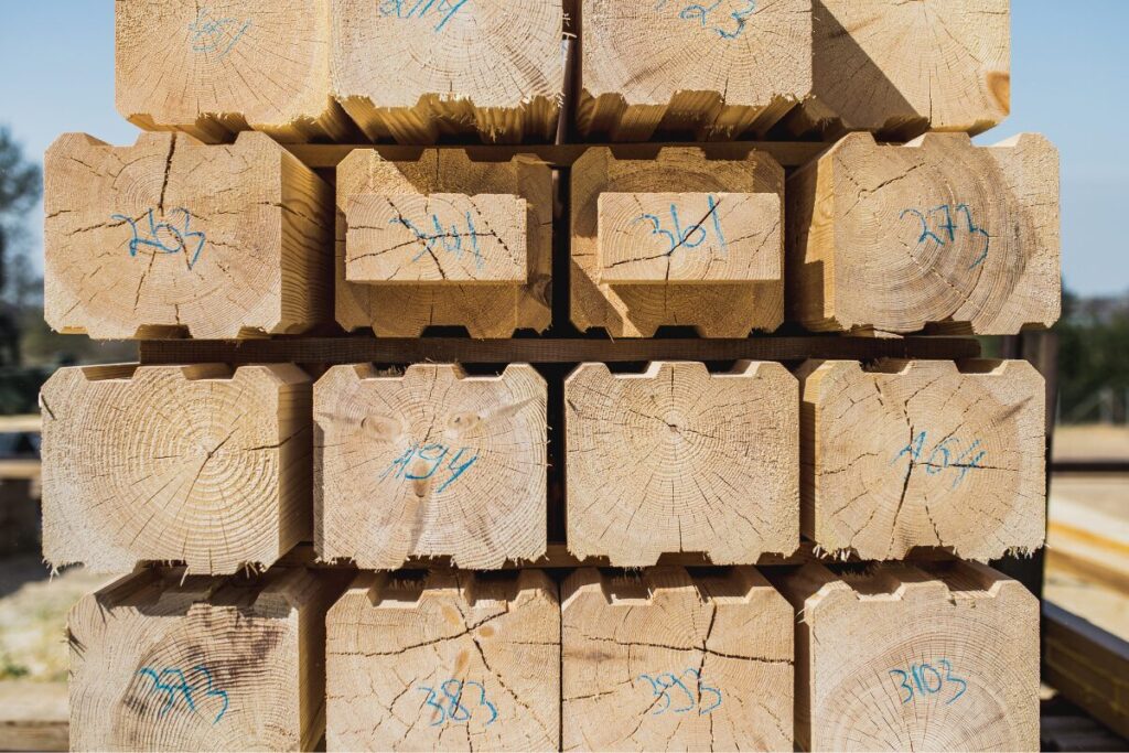 A stack of timber woods
