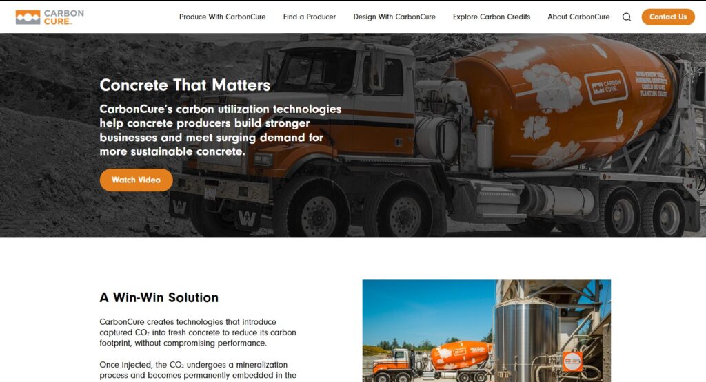 Green Concrete - Carbon Cure Homepage