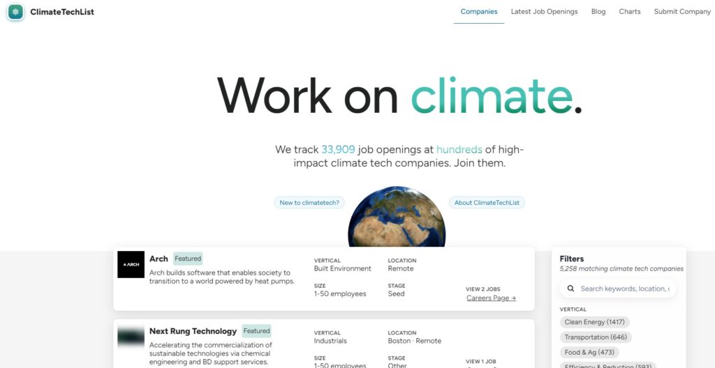 ClimateTechList Homepage