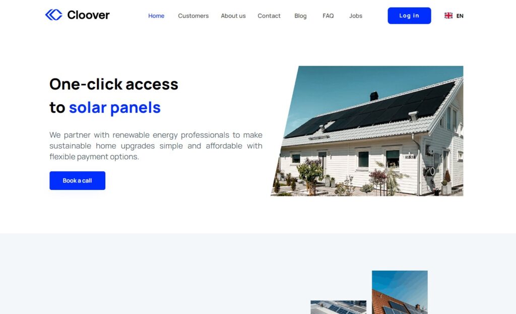 Solar Financing Companies - Cloover Homepage