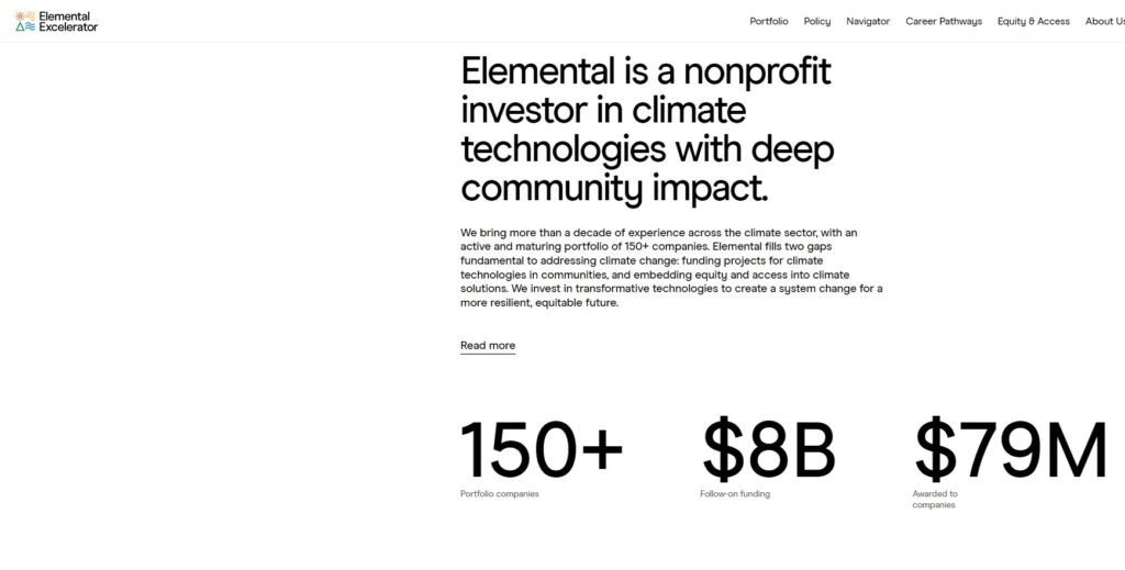 Elemental Excelerator Homepage