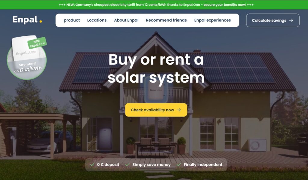 Solar Financing Companies - Enpal Homepage