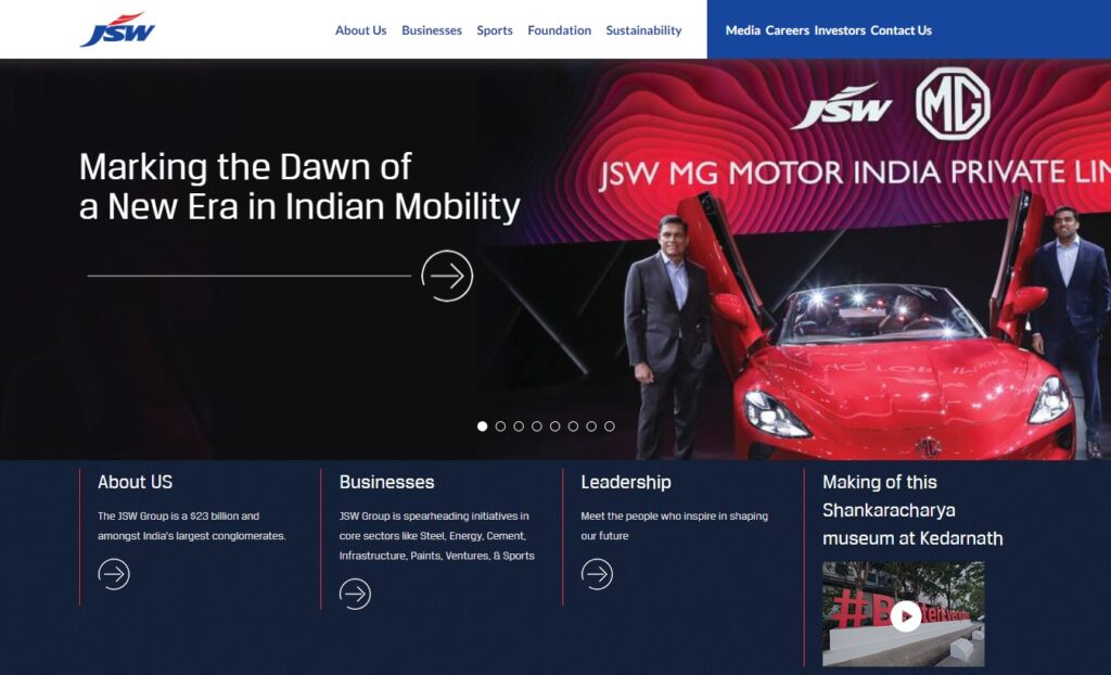 JSW Homepage