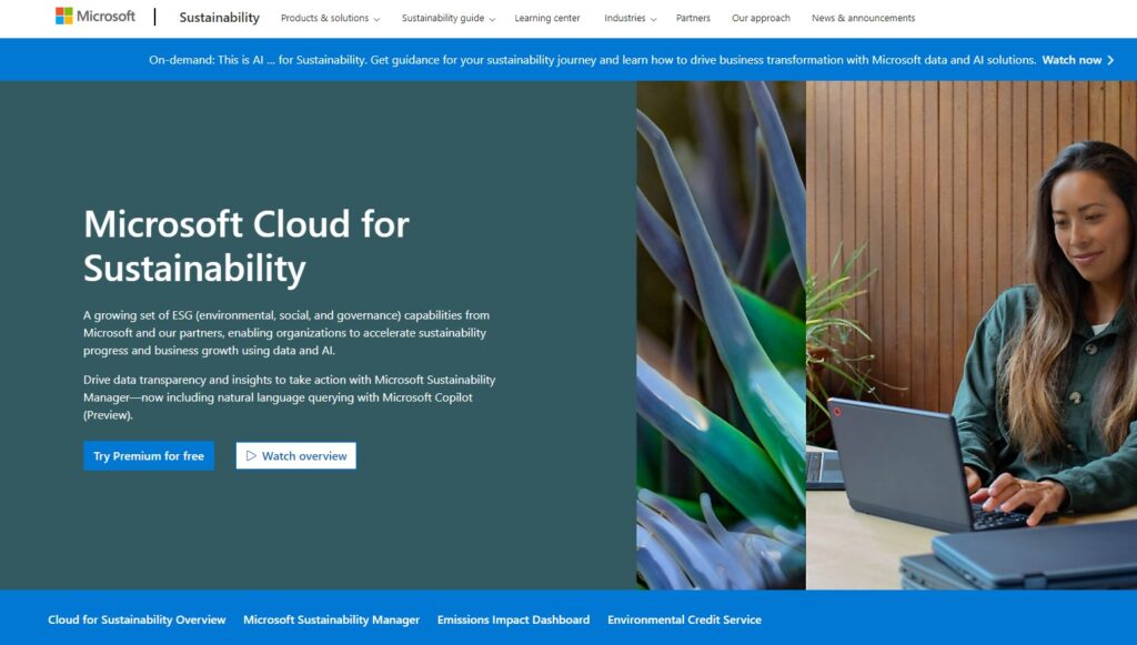 Microsoft Sustainability Homepage