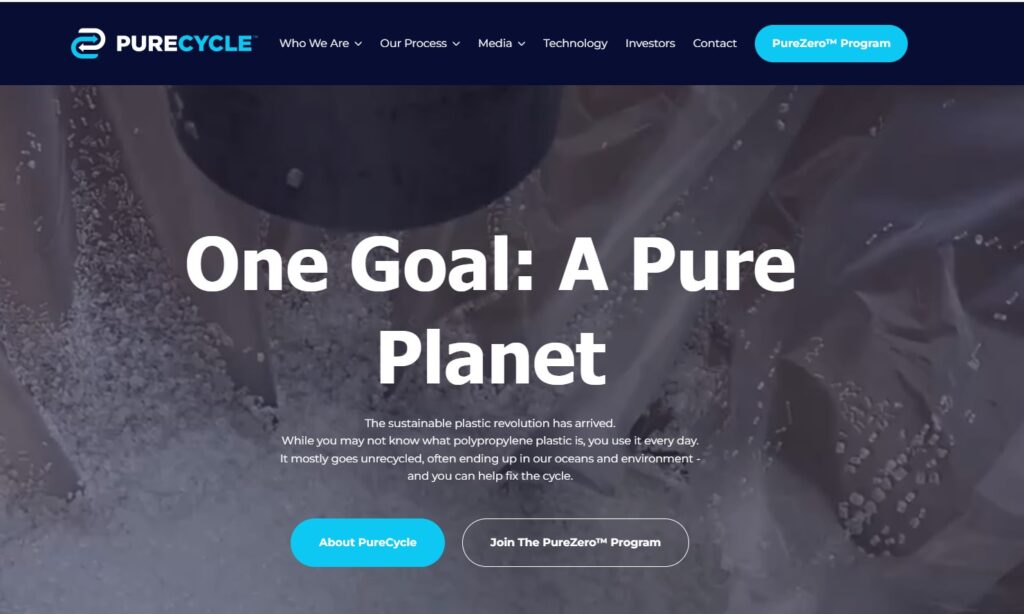 plastic recycling companies - PureCycle Homepage