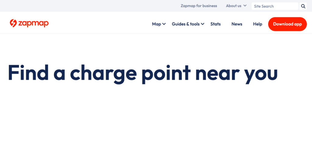 Zap Map Homepage