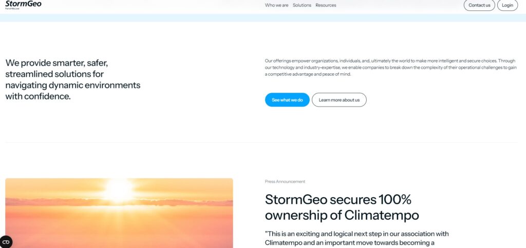 StormGeo Homepage