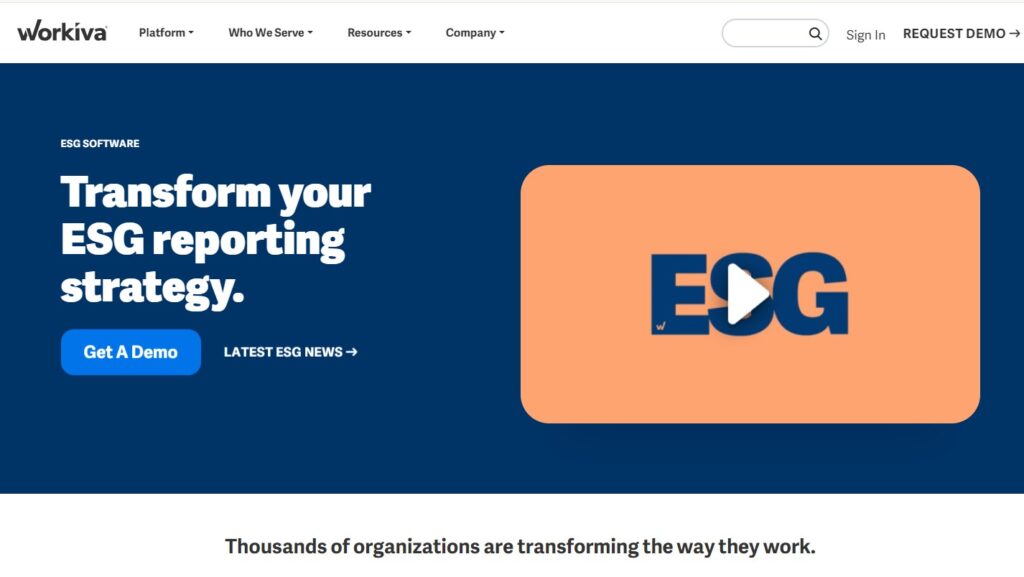 Workiva Homepage