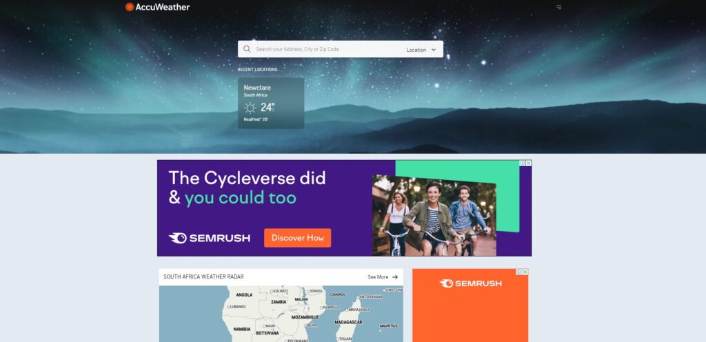 AccuWeather Homepage